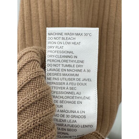 Good American Rib Knit Tie Waist Midi Dress in Taupe Large - Picture 10 of 11